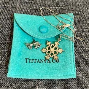 Tiffany & Co. Snowflake necklace and earring set